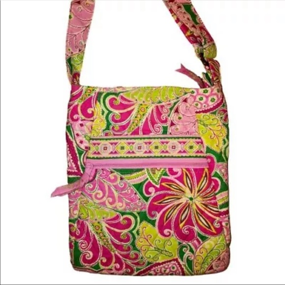 Like New Vera Bradley Crossbody Purse; Pinwheel Pink Pattern - Picture 7 of 8